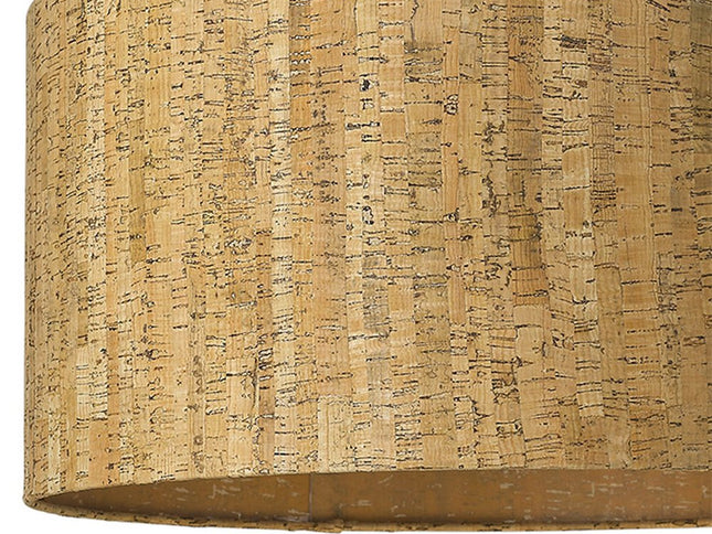 Matte Black Cork Shade Modern One Light Hanging Pendent Lamp