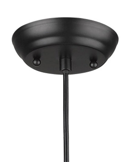 Matte Black Cork Shade Modern One Light Hanging Pendent Lamp