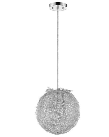 Contemporary Silver Globe Pendant Hanging Light