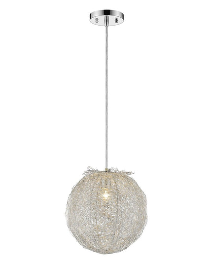 Contemporary Silver Globe Pendant Hanging Light