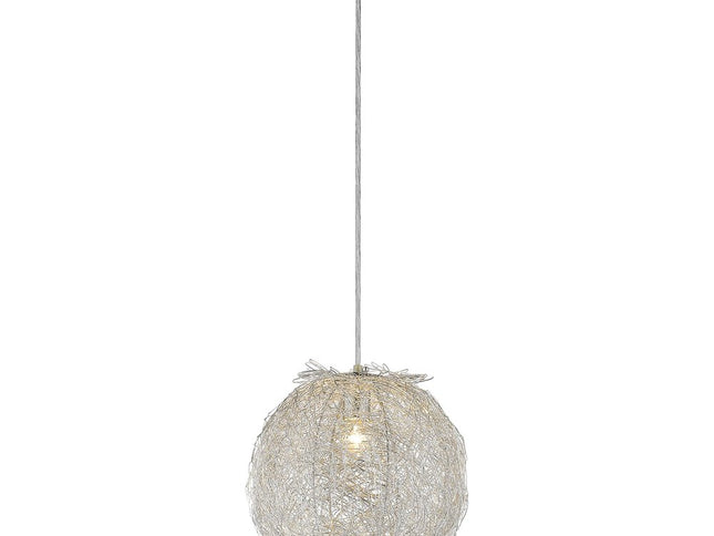 Contemporary Silver Globe Pendant Hanging Light