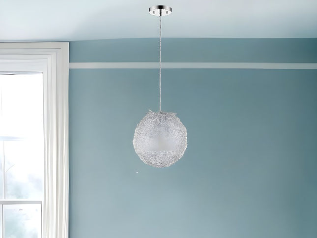Contemporary Silver Globe Pendant Hanging Light