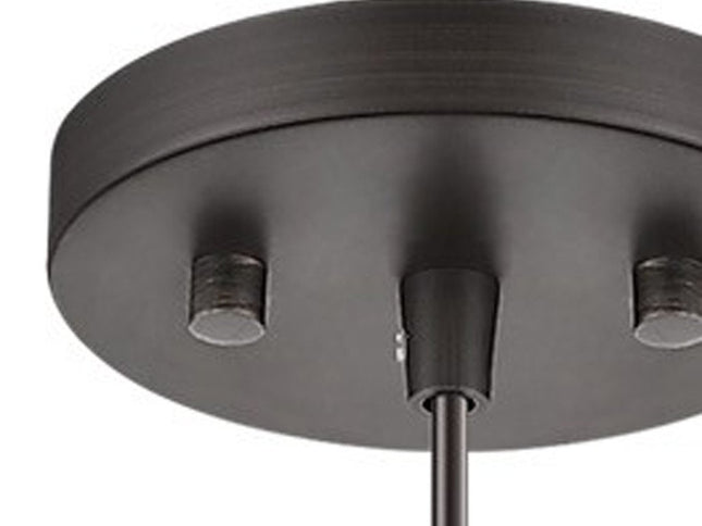 Glass and Bronze Mesh Shade Hanging Light