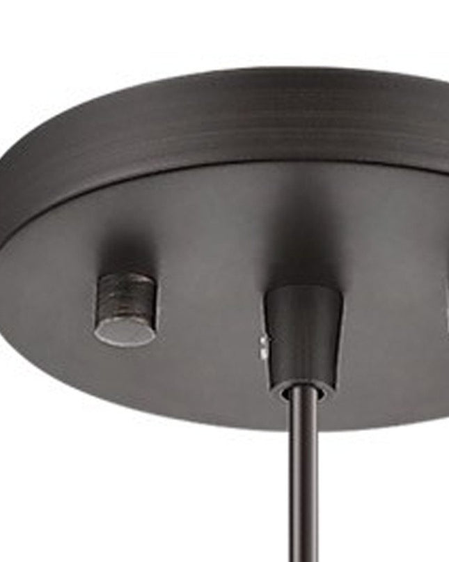 Glass and Bronze Mesh Shade Hanging Light