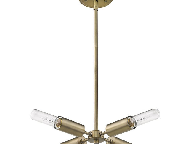 Gold Four Light Metal Dimmable Chandelier