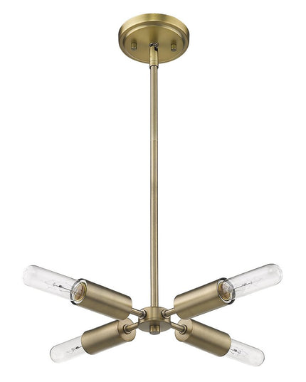 Gold Four Light Metal Dimmable Chandelier