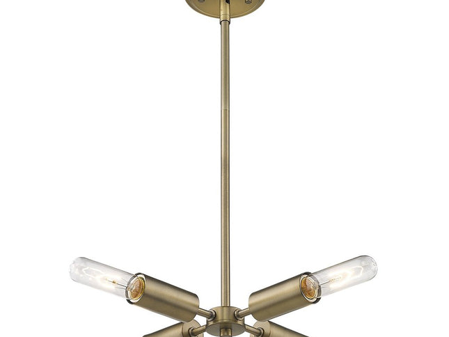 Gold Four Light Metal Dimmable Chandelier