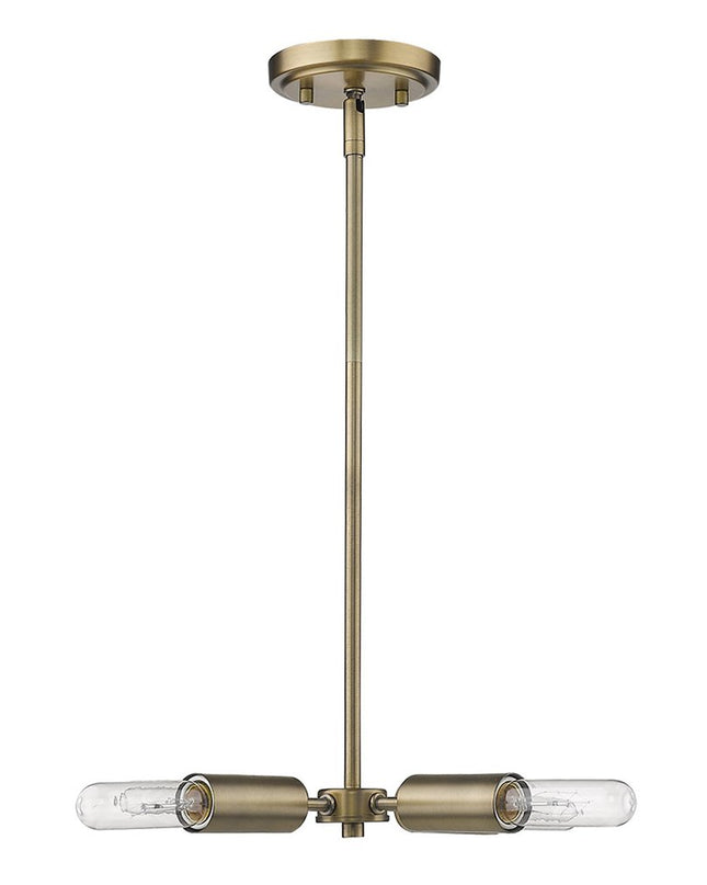 Gold Four Light Metal Dimmable Chandelier