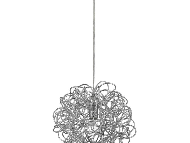 Mingle 1-Light Polished Chrome Pendant With Faceted Chrome Aluminum Wire Shade