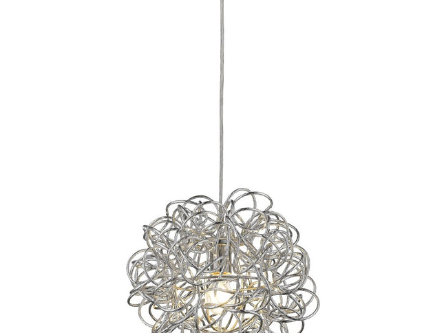 Mingle 1-Light Polished Chrome Pendant With Faceted Chrome Aluminum Wire Shade