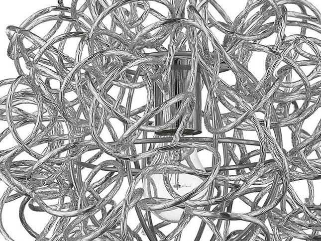 Mingle 1-Light Polished Chrome Pendant With Faceted Chrome Aluminum Wire Shade