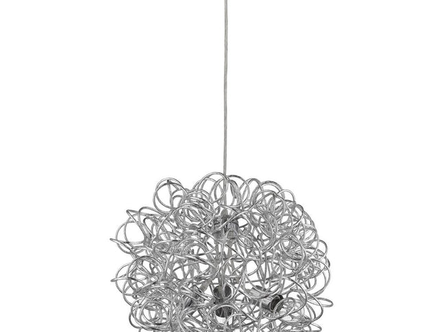 Mingle 3-Light Polished Chrome Pendant With Faceted Chrome Aluminum Wire Shade