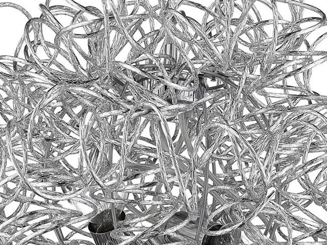 Mingle 4-Light Polished Chrome Pendant With Faceted Chrome Aluminum Wire Shade