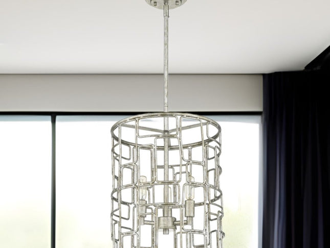 Amoret 3-Light Antique Silver Convertible Pendant