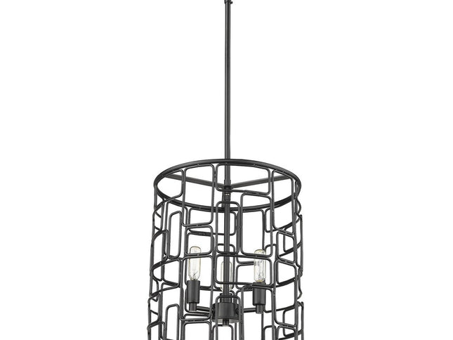 Amoret 3-Light Matte Black Convertible Pendant