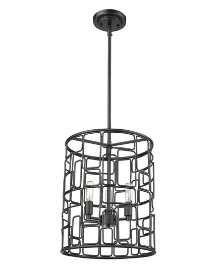 Amoret 3-Light Matte Black Convertible Pendant