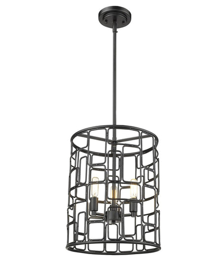 Amoret 3-Light Matte Black Convertible Pendant