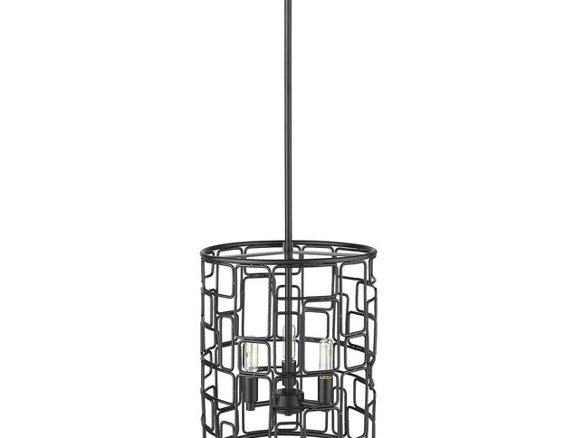 Amoret 3-Light Matte Black Convertible Pendant