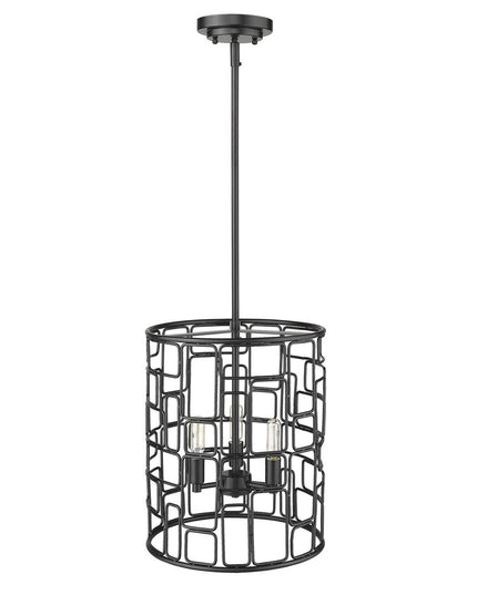Amoret 3-Light Matte Black Convertible Pendant