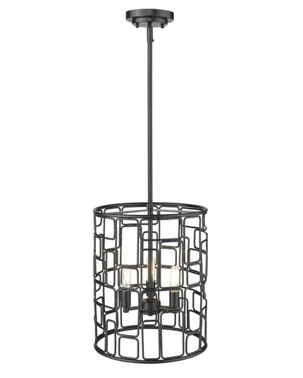 Amoret 3-Light Matte Black Convertible Pendant