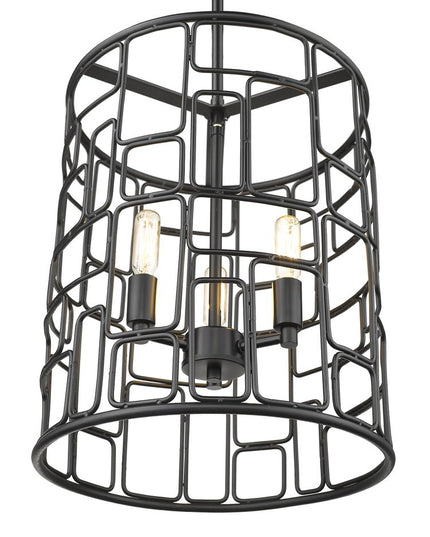 Amoret 3-Light Matte Black Convertible Pendant