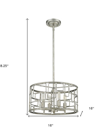 Amoret 4-Light Antique Silver Convertible Pendant