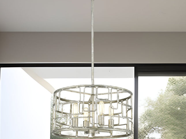 Amoret 4-Light Antique Silver Convertible Pendant