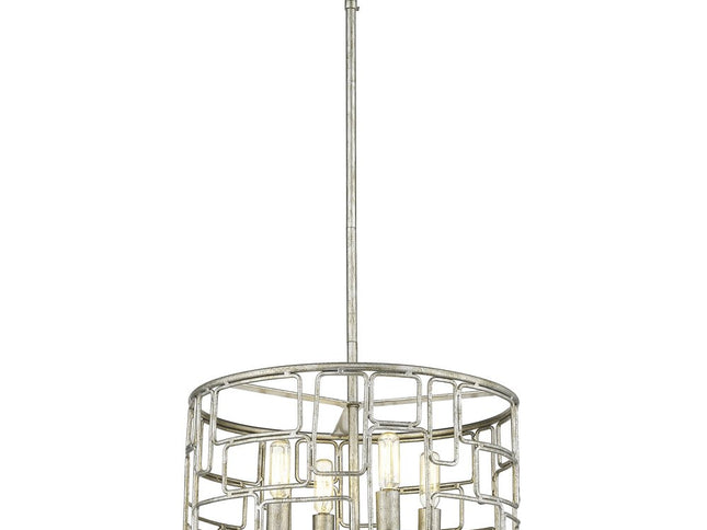 Amoret 4-Light Antique Silver Convertible Pendant