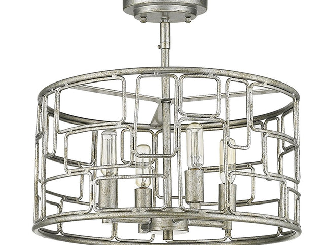 Amoret 4-Light Antique Silver Convertible Pendant