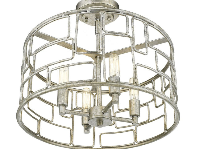 Amoret 4-Light Antique Silver Convertible Pendant