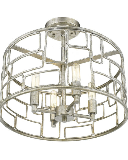 Amoret 4-Light Antique Silver Convertible Pendant