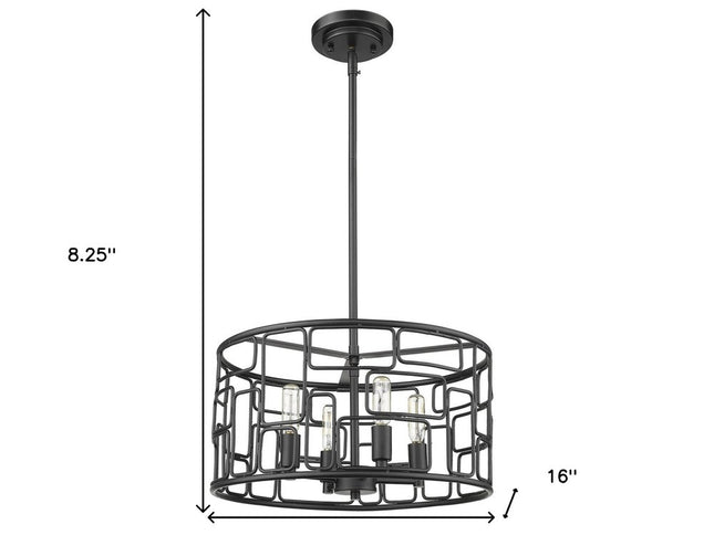 Amoret 4-Light Matte Black Convertible Pendant