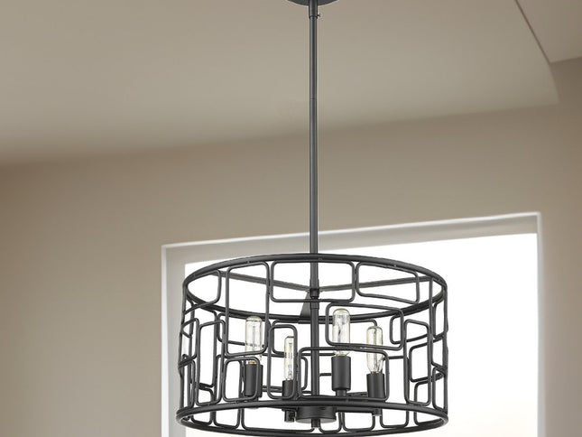 Amoret 4-Light Matte Black Convertible Pendant