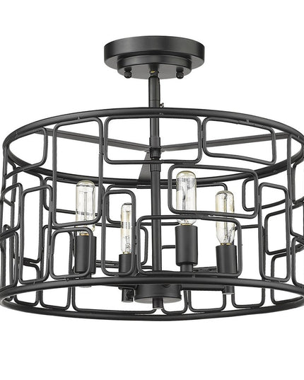 Amoret 4-Light Matte Black Convertible Pendant