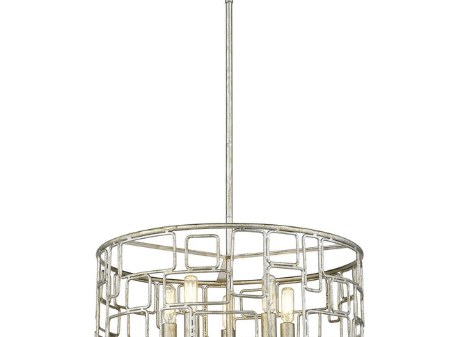 Amoret 5-Light Antique Silver Convertible Pendant