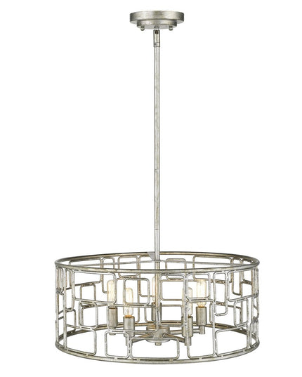 Amoret 5-Light Antique Silver Convertible Pendant