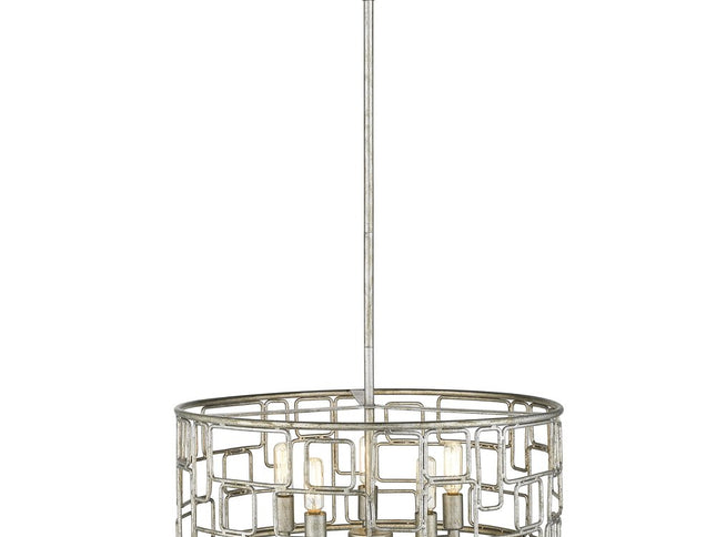 Amoret 5-Light Antique Silver Convertible Pendant