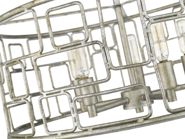 Amoret 5-Light Antique Silver Convertible Pendant