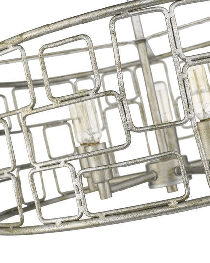 Amoret 5-Light Antique Silver Convertible Pendant