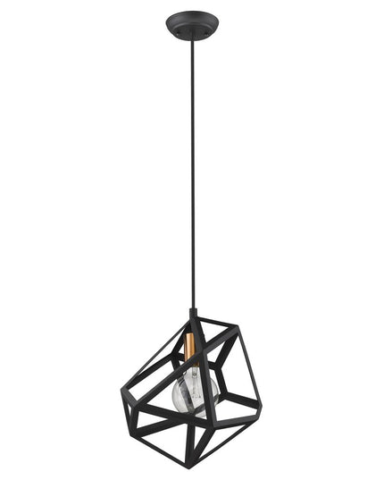 Hedron 1-Light Matte Black Pendant