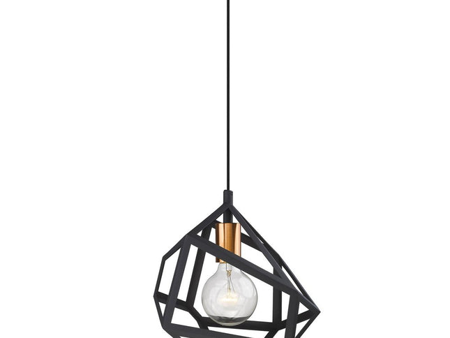 Hedron 1-Light Matte Black Pendant