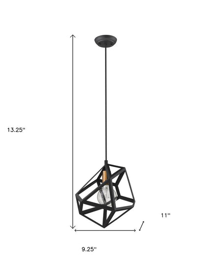 Hedron 1-Light Matte Black Pendant