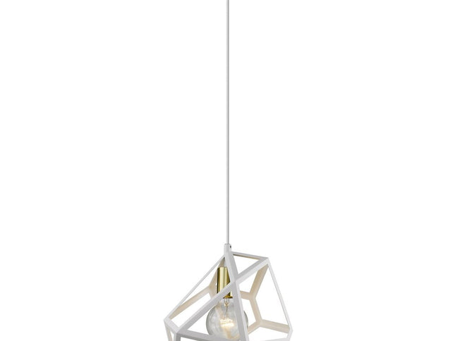 Hedron 1-Light White Pendant