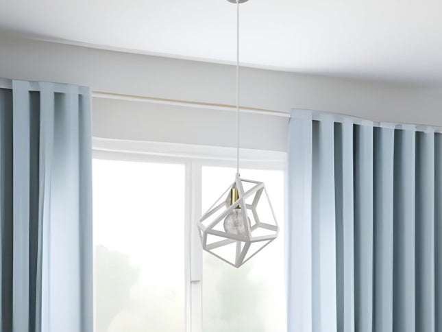 Hedron 1-Light White Pendant