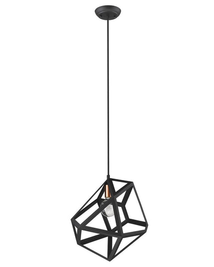 Hedron 1-Light Matte Black Pendant