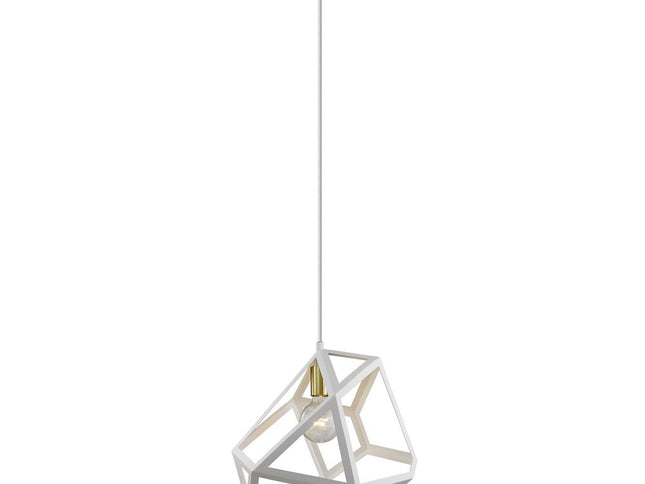 Hedron 1-Light White Pendant