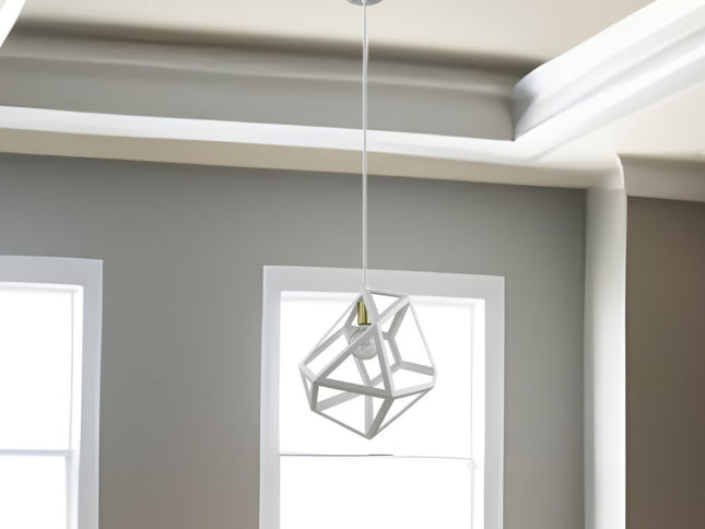 Hedron 1-Light White Pendant