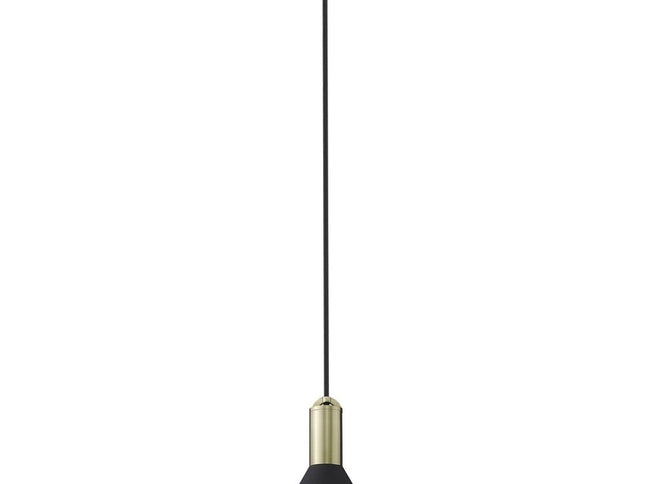 Matte Black and Gold Conical Pendant Hanging Light