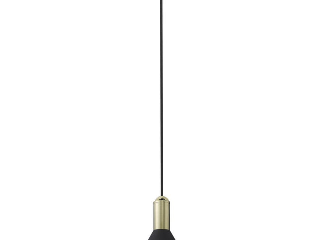 Matte Black and Gold Conical Pendant Hanging Light