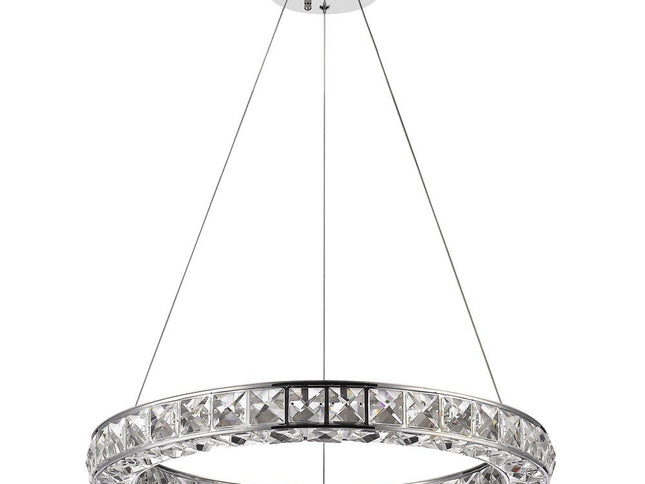 Silver Faux Crystal Bling Ring LED Hanging Light